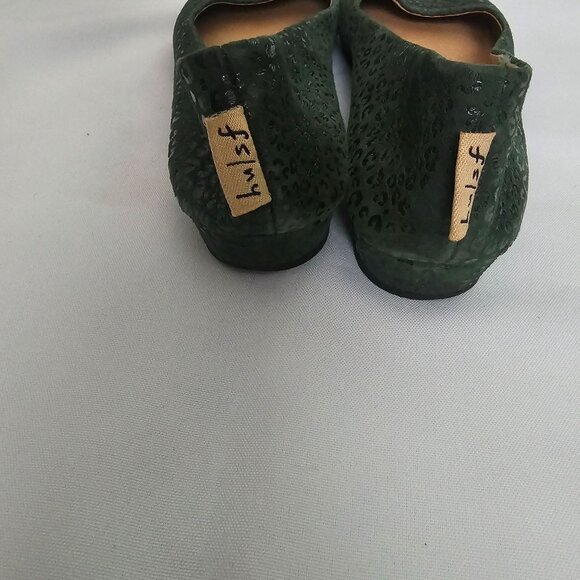 French Sole FS/NY Dark Green Leopard Print Zeppa Semi-Wedge Shoe Women's 7.5 - Picture 10 of 10